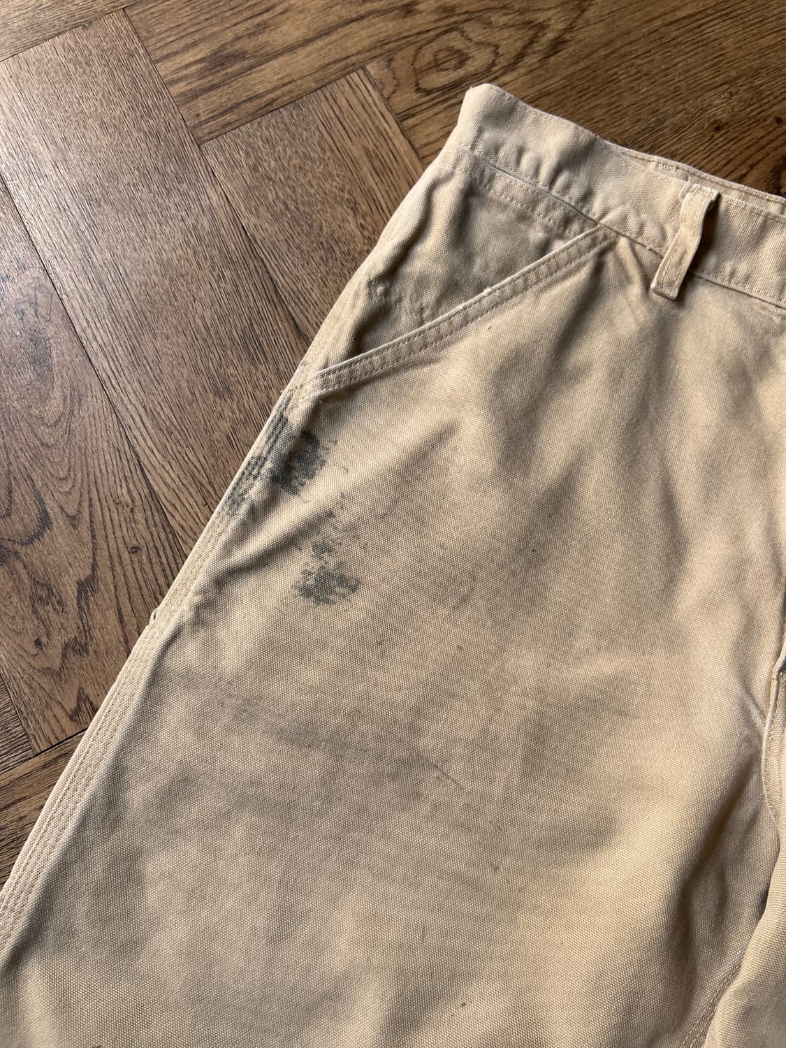 [34]칼하트 USA 더티워싱 밀 베이지 싱글니 카펜터 워크 팬츠 상품이미지4