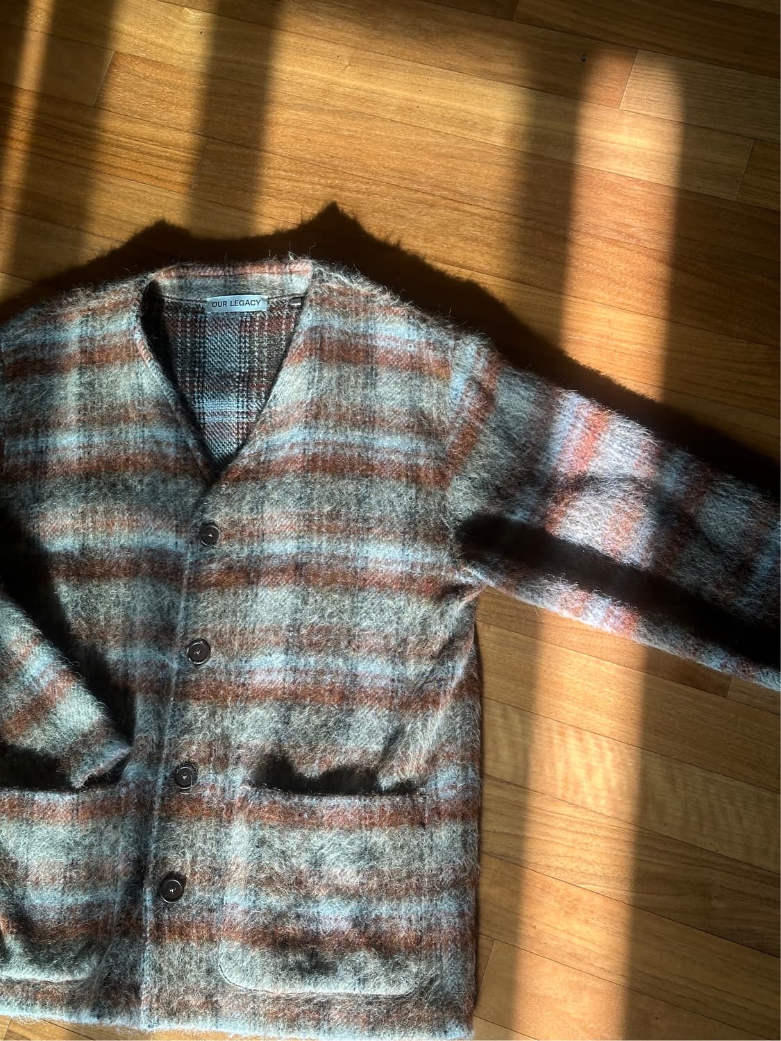 bts뷔 착용) 아워레가시 가디건 모헤어 어멘트 체크 52사이즈 상품이미지2