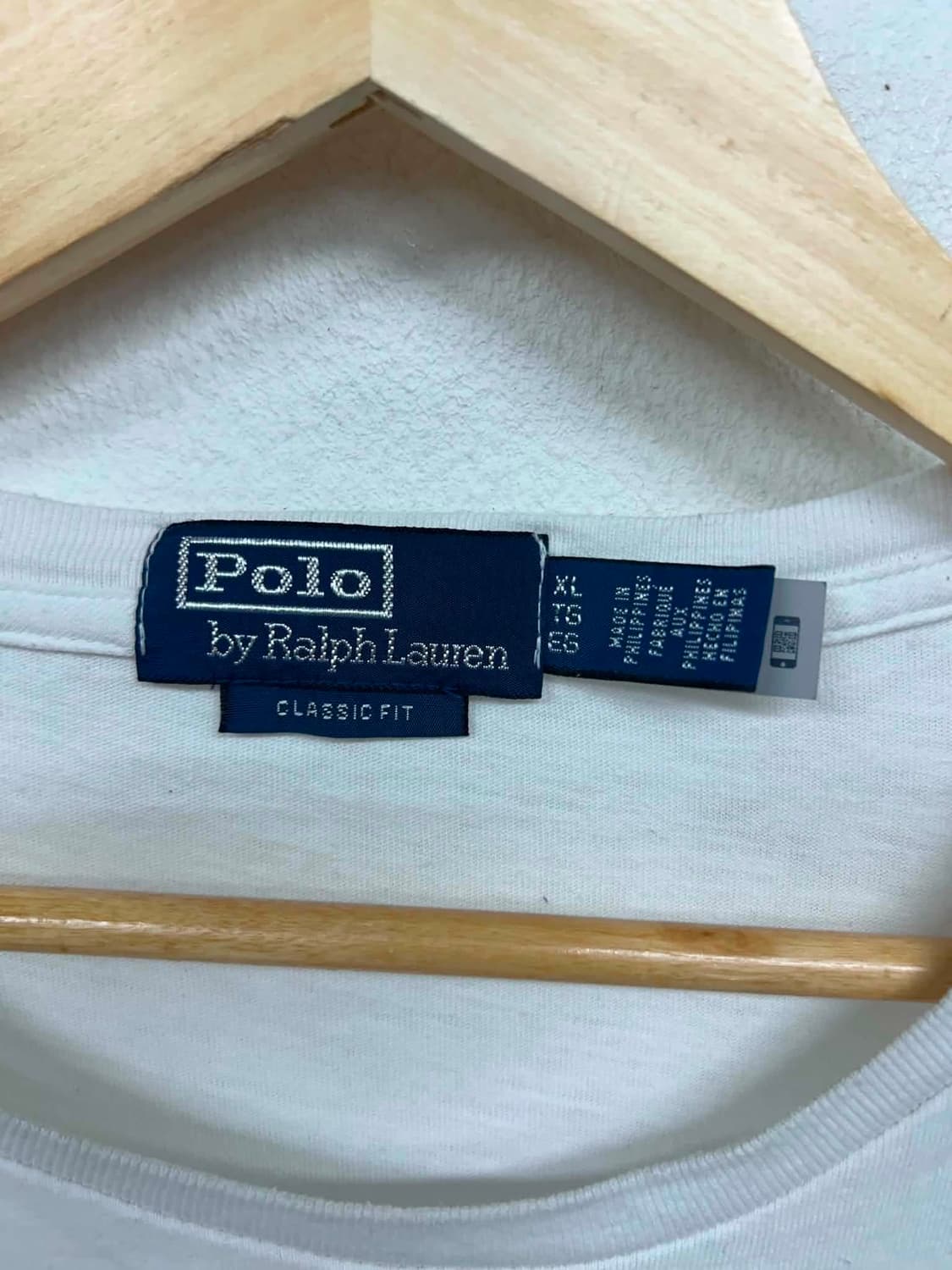 [XL] 폴로 랄프로렌 현행QR Ralph 스크립트 로고 화이트 반팔 티 상품이미지5