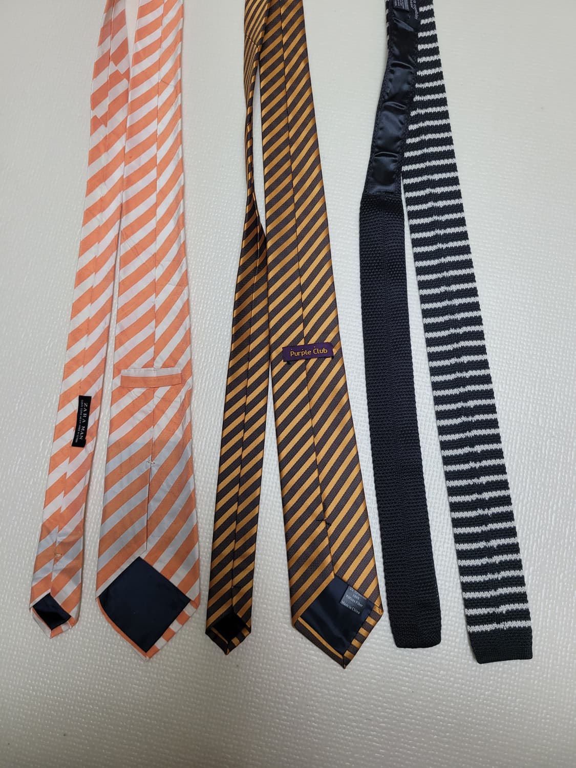 넥타이 3종 (스트라이프패턴 오렌지, 골드, 블랙) 상품이미지8