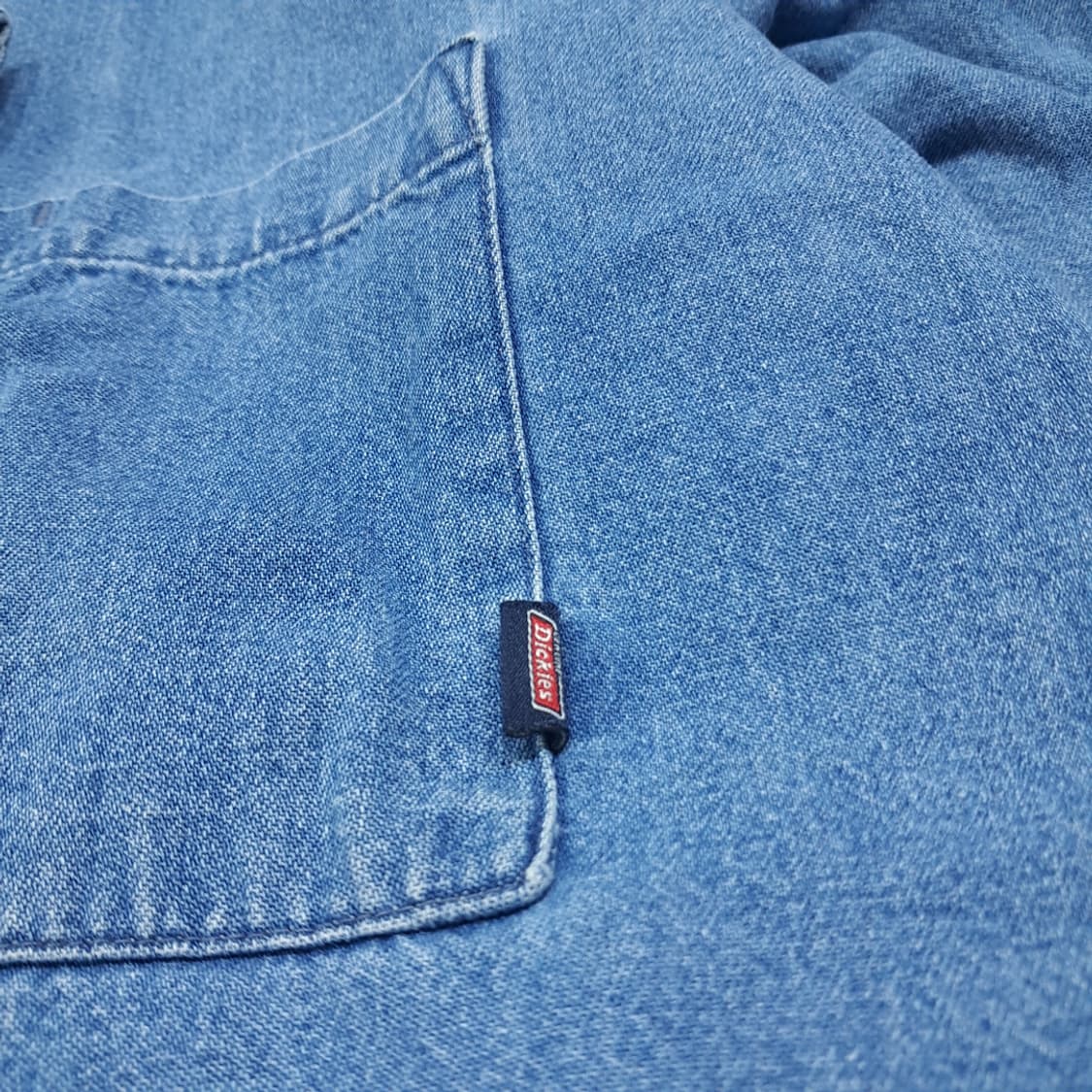 CL511 M 디키즈 90s 멕시코판 코튼 버튼다운 중청 데님셔츠 남방 상품이미지4