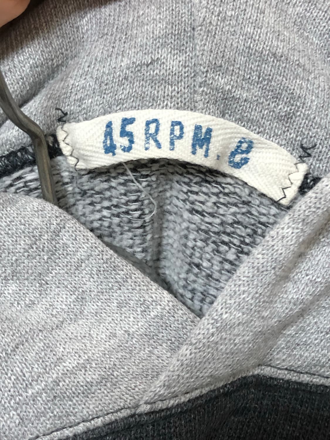 45rpm 회색 후드티 상품이미지5