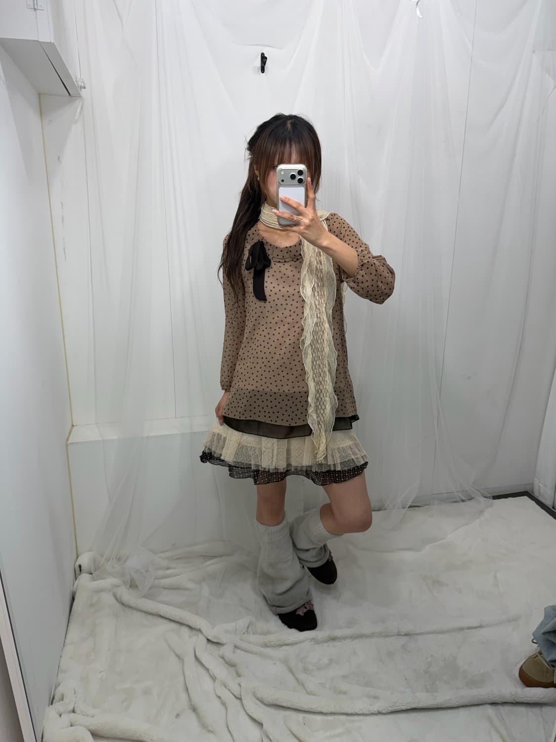 𖤐초코 도트 러블리걸set𖤐  상품이미지2