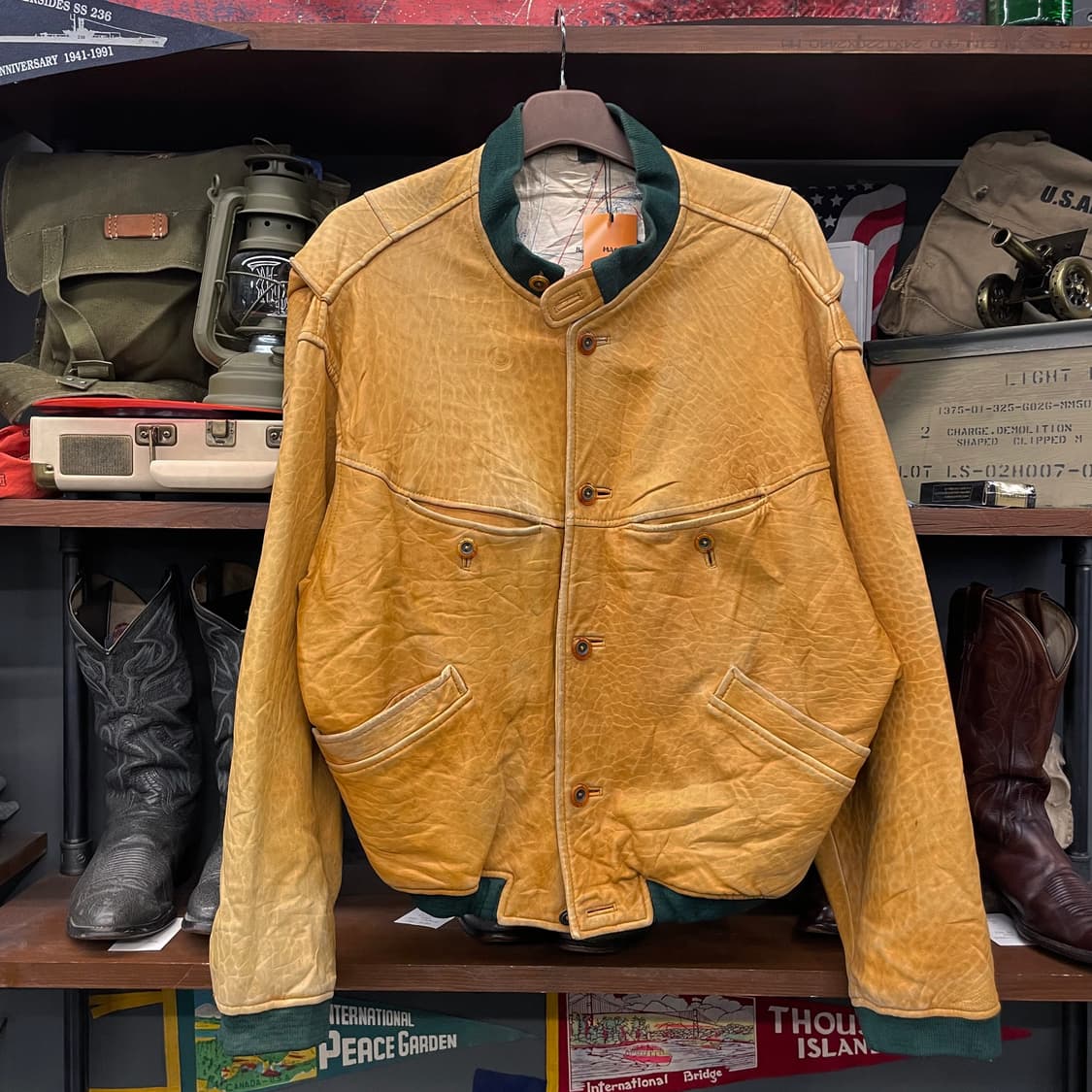 90s USA 빈티지 포켓 리얼레더 자켓 상품이미지1