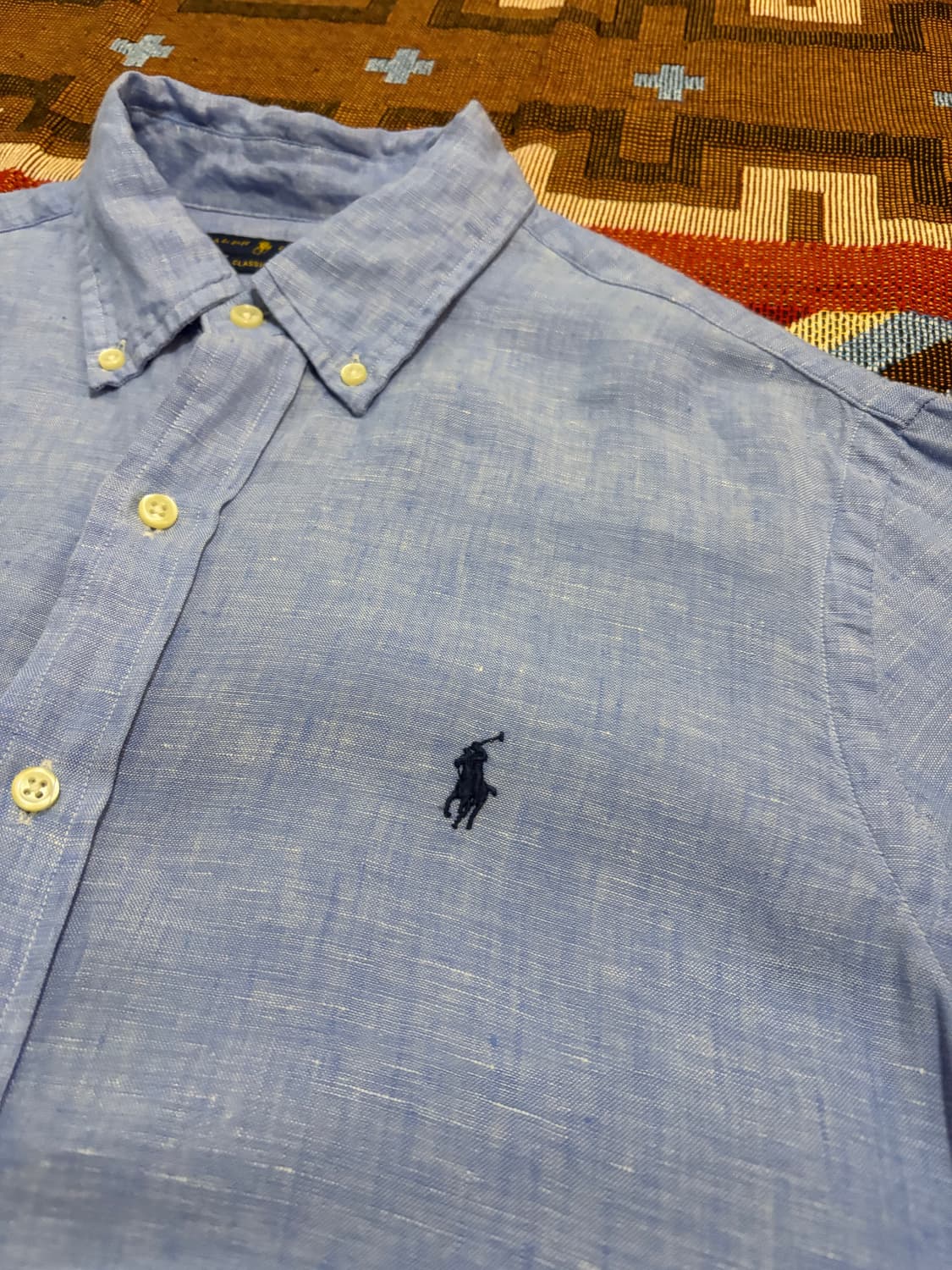 100) 폴로 랄프로렌 린넨 셔츠 하늘색 상품이미지3