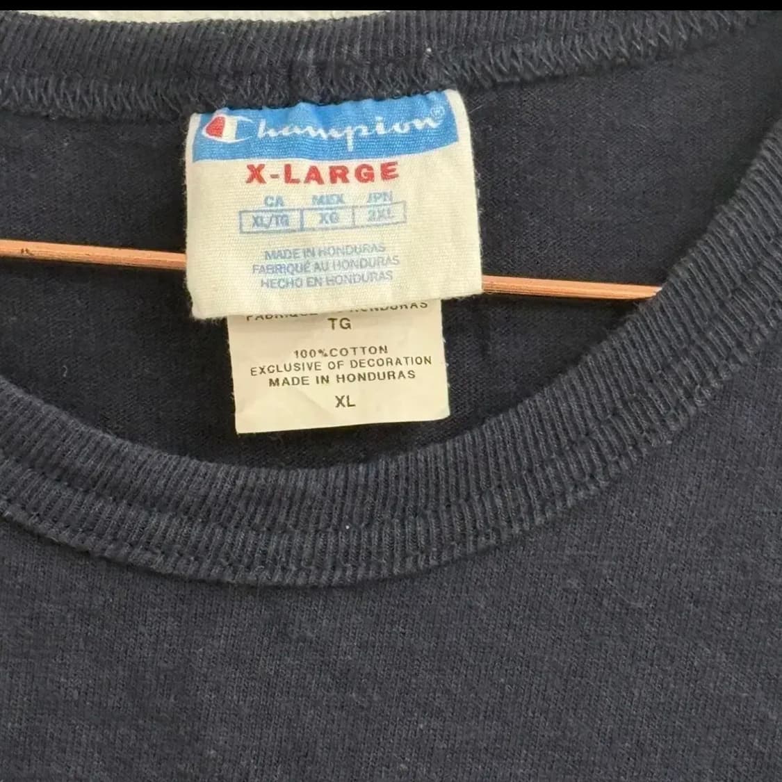 챔피온 오버핏 스몰 로고 블랙 티셔츠 (XL) 상품이미지2