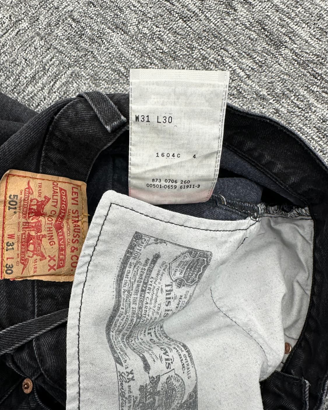 (허단39)00'S 리바이스 501 워싱블랙-M1129 상품이미지5