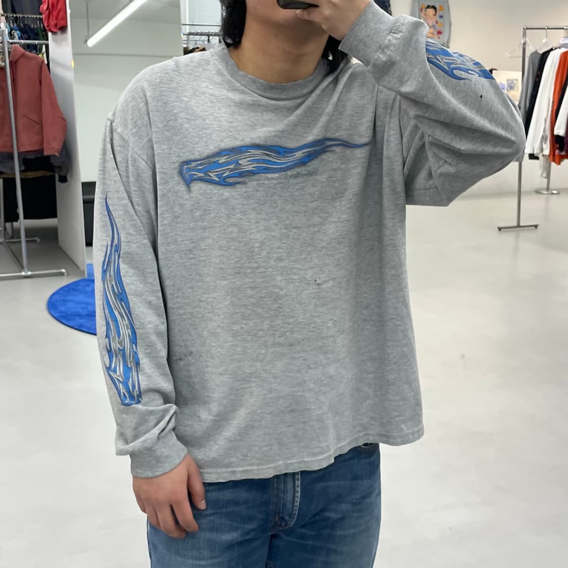 할리데이비슨 00s 피그먼트 플레임 불꽃 롱슬리브 상품이미지2