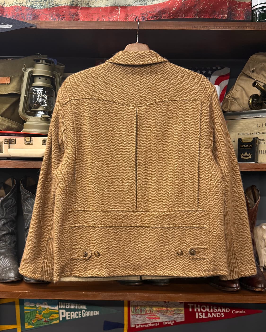 90s 폴로 랄프로렌 리버시블 헤링본 울 클래식 컨트리 헌팅 사파리 자켓 상품이미지3