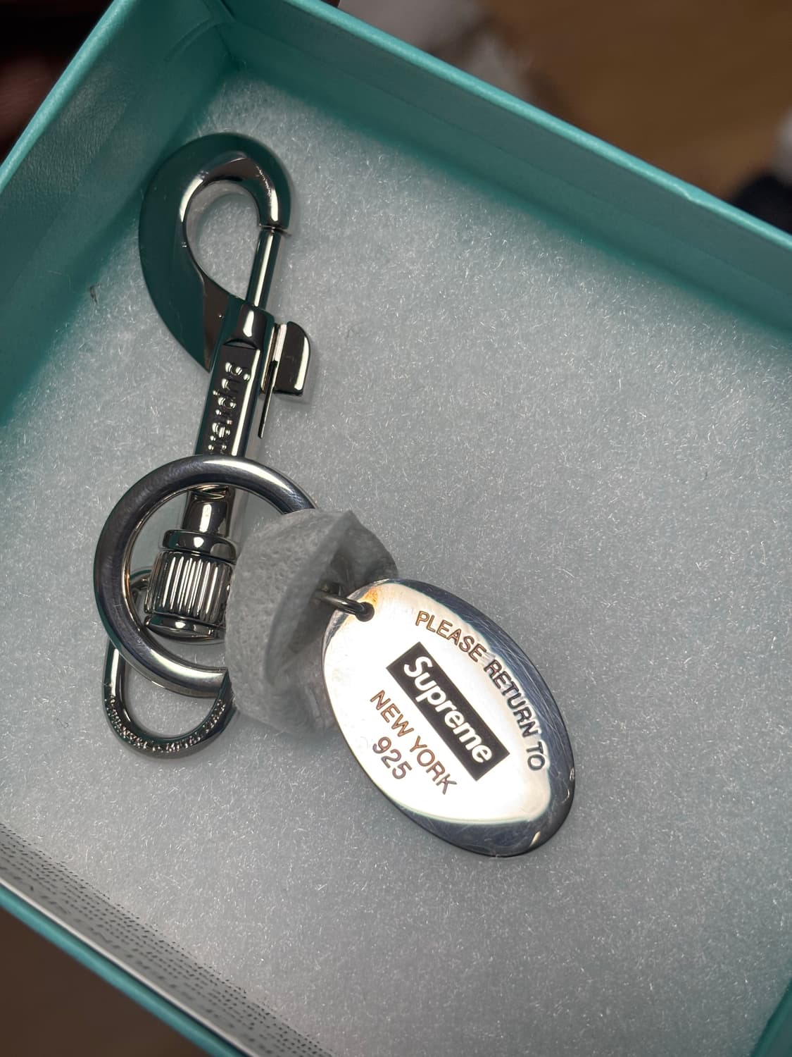 슈프림 x 티파니 키링 실버 오벌 태그 / 슈프림 키링 상품이미지3