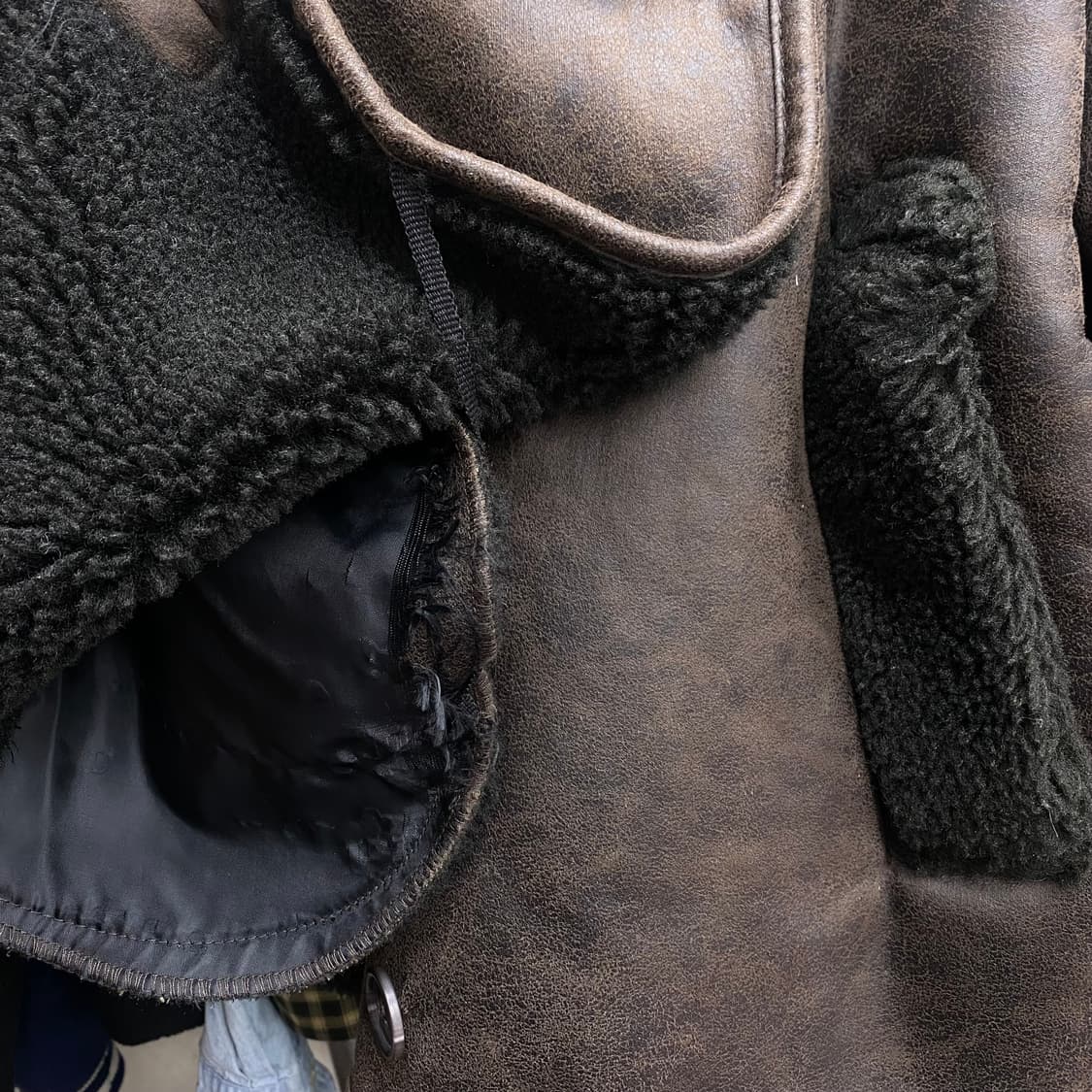 자라 오버핏 무스탕 여성 M 상품이미지4