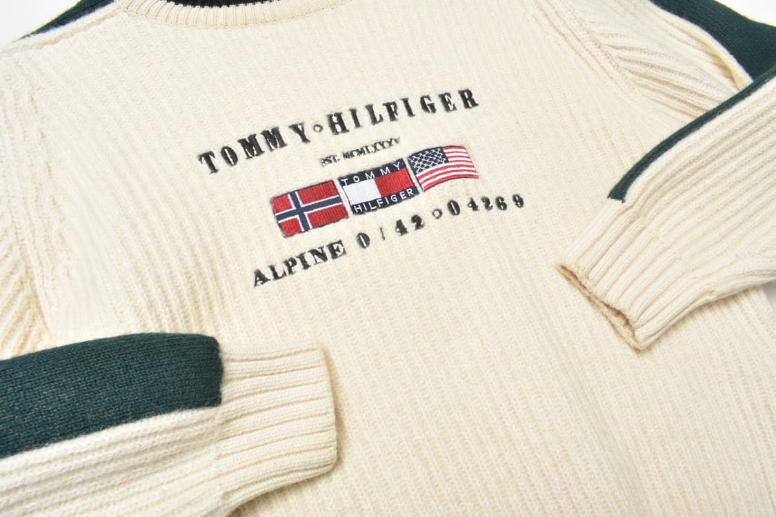 90S 타미힐피거 헤비 울 니트 스웨터 L N3238 상품이미지3
