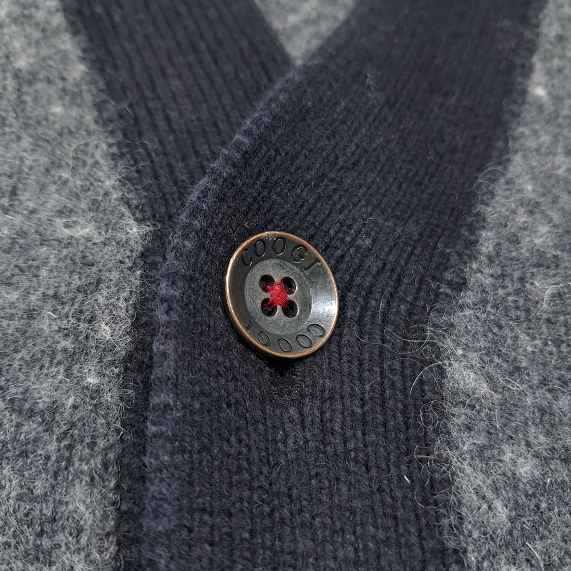 CL142 4XL 쿠지 코튼/울/나일론 혼방 V넥 버튼 가디건 상품이미지5