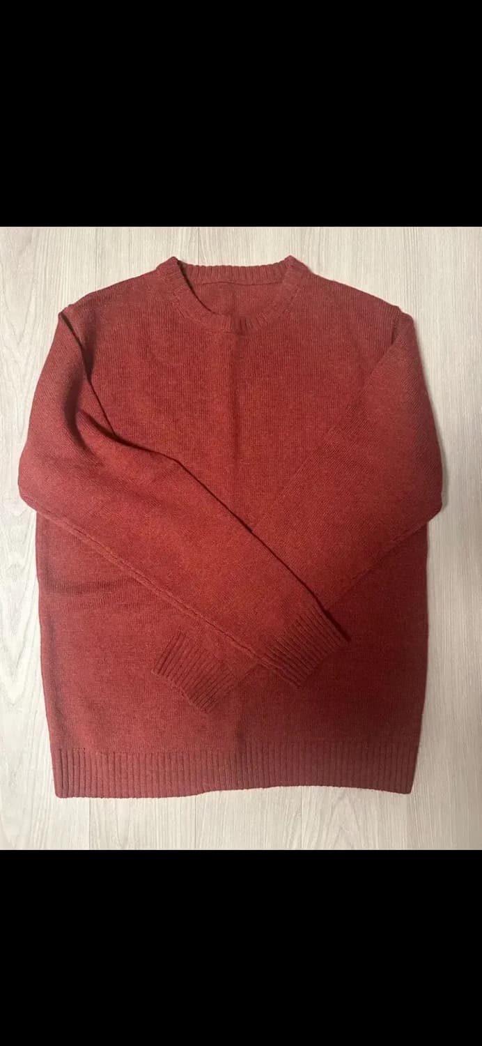 무인양품 라운드넥 니트 레드 xl 상품이미지1