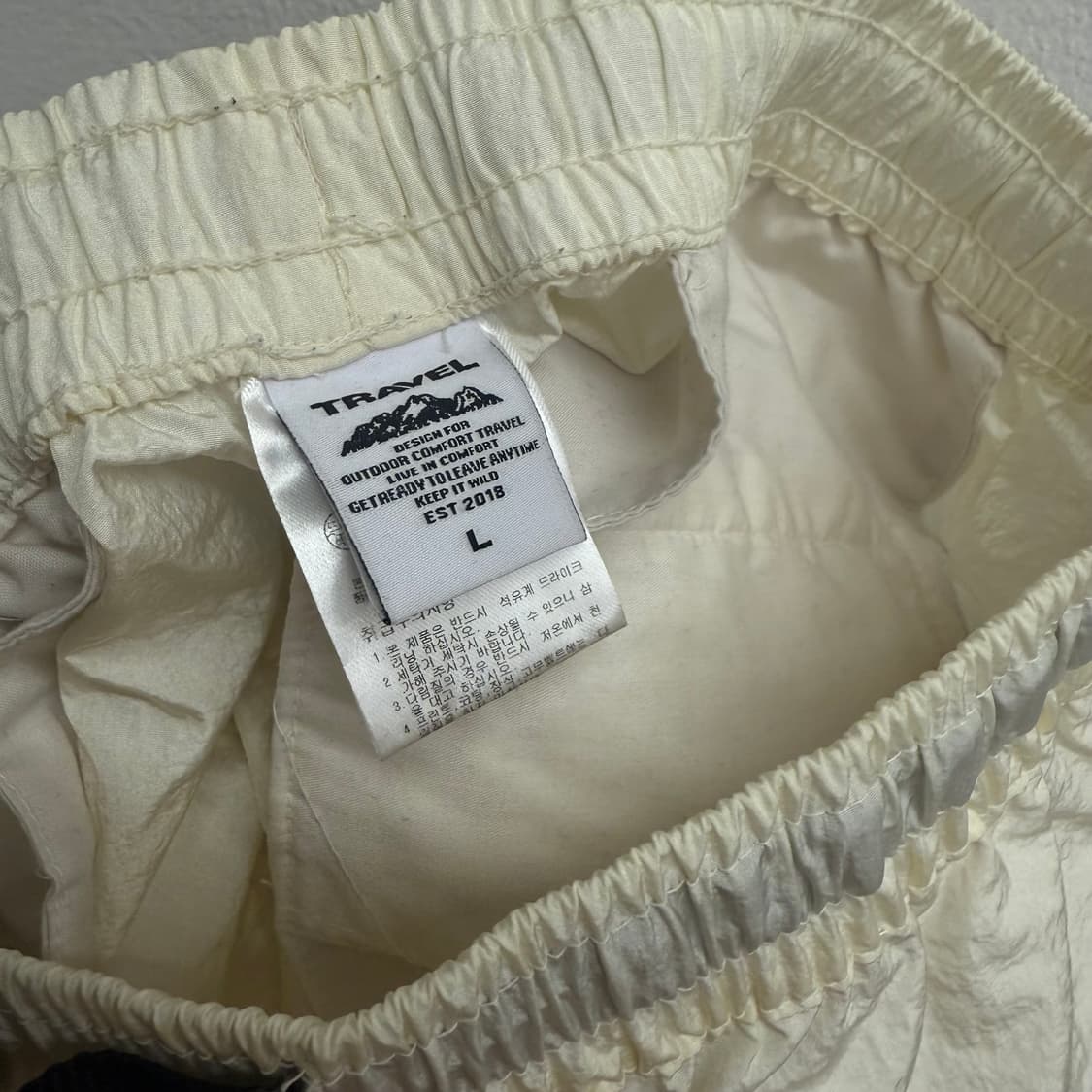 트레블 크림 나일론 반바지 L 상품이미지2