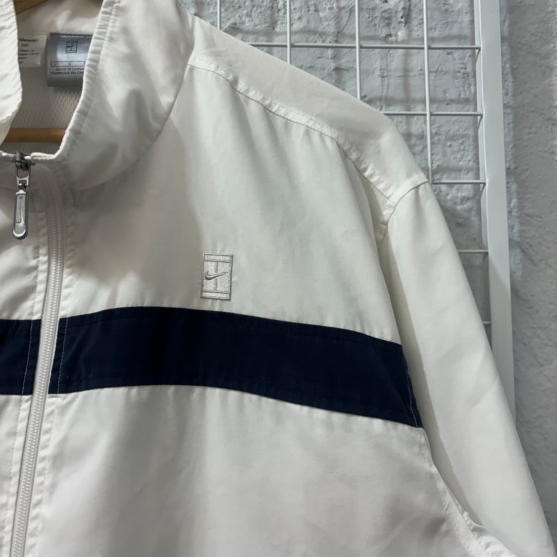 00s 나이키 올드스쿨 테니스 로고 화이트 바람막이 L 상품이미지5