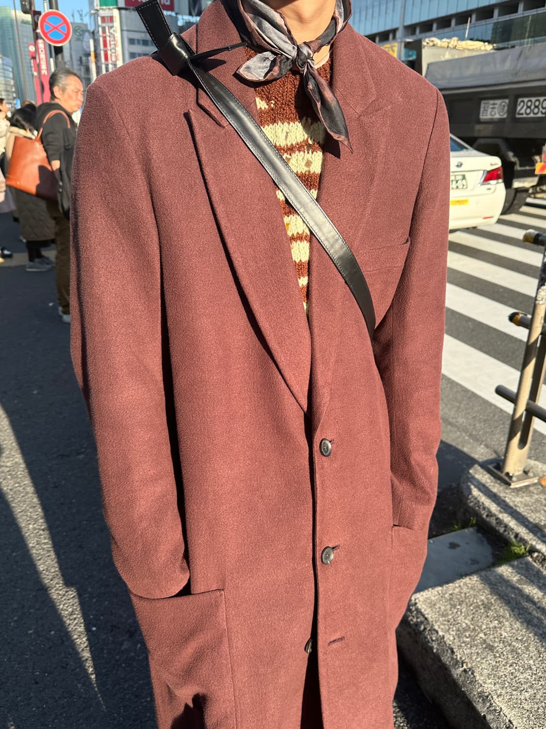 Bed j.w ford wool long coat burgundy 상품이미지4