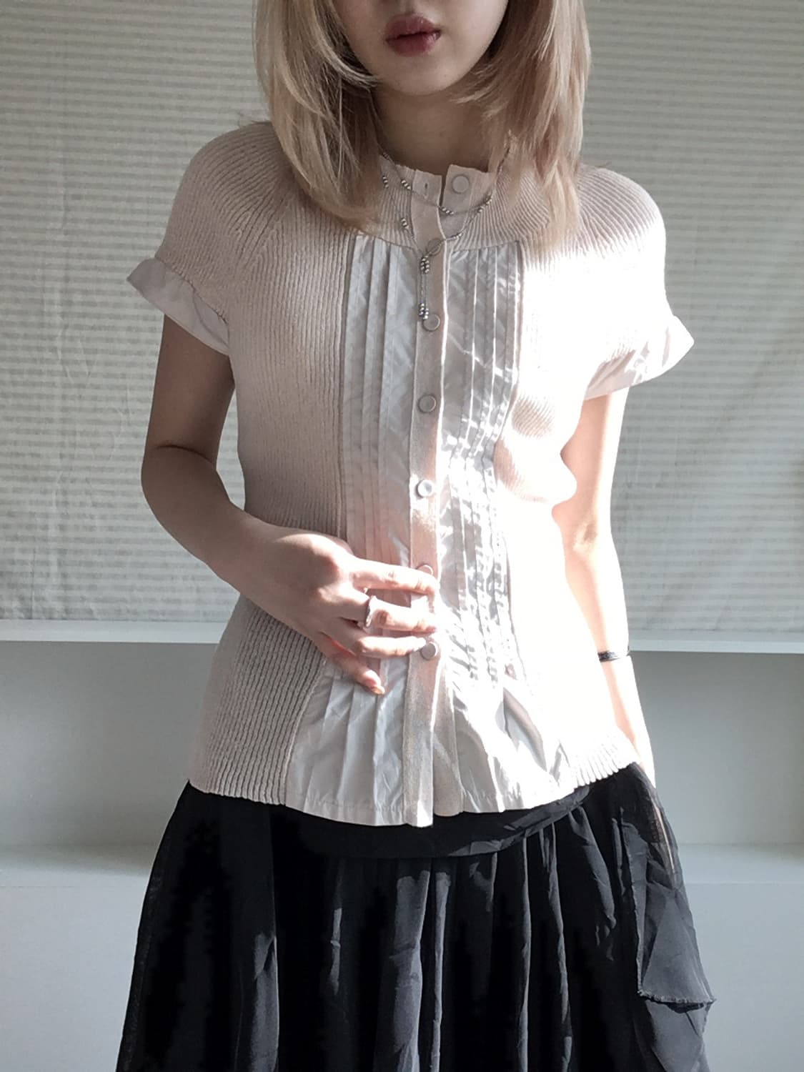 jpn vintage peach pink pearl knit 상품이미지4