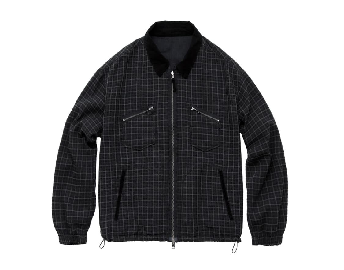 폴리테루 리버시블 블루종 라미 & 체크 002 블랙 체크 + 차콜 상품이미지1