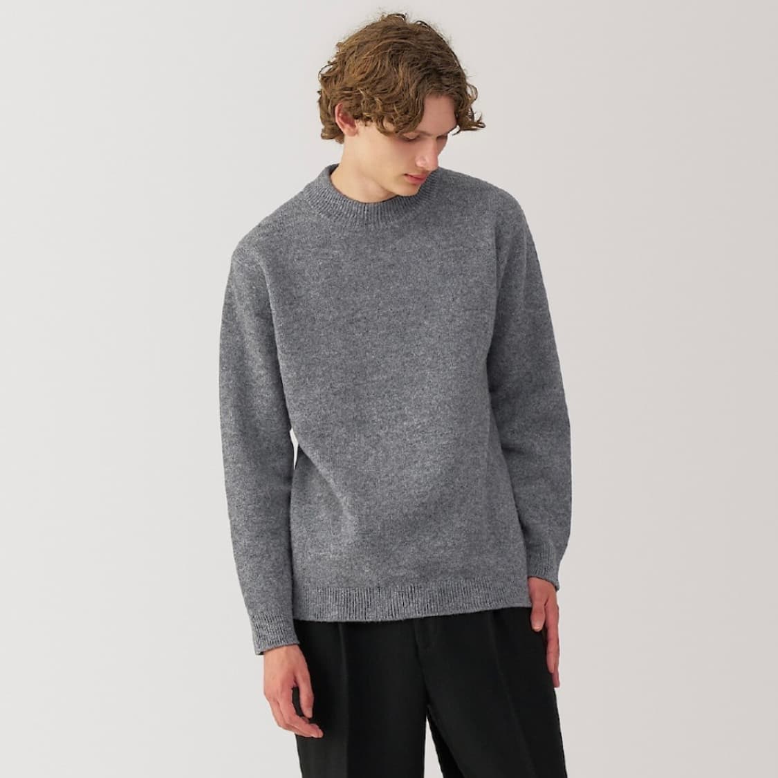 무인양품 무지라보 MUJI LABO 컴프레스드 울 하이넥 풀오버 M 상품이미지1