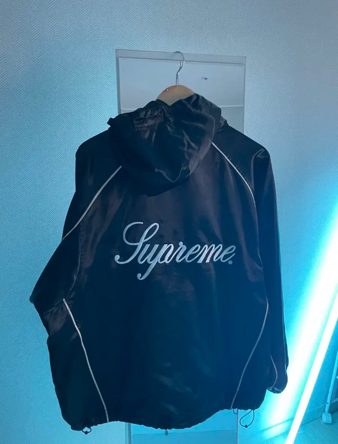 (NCT 마크) Supreme 슈프림 사틴 트랙자켓 라지 블랙 L 상품이미지5