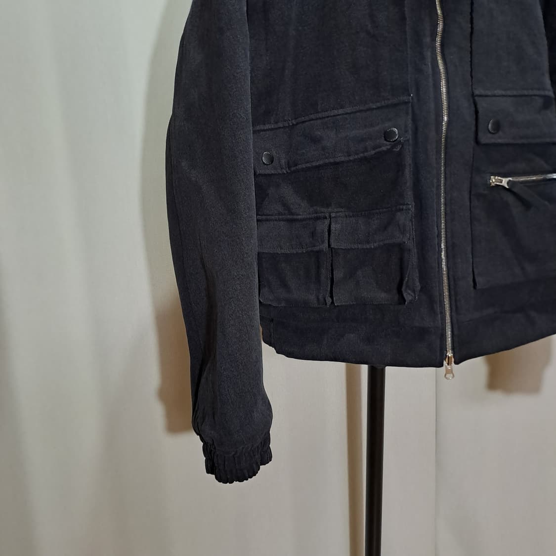 (택포) 브이넥러버 리버서블 데님 퀼팅 자켓 L B190 상품이미지4