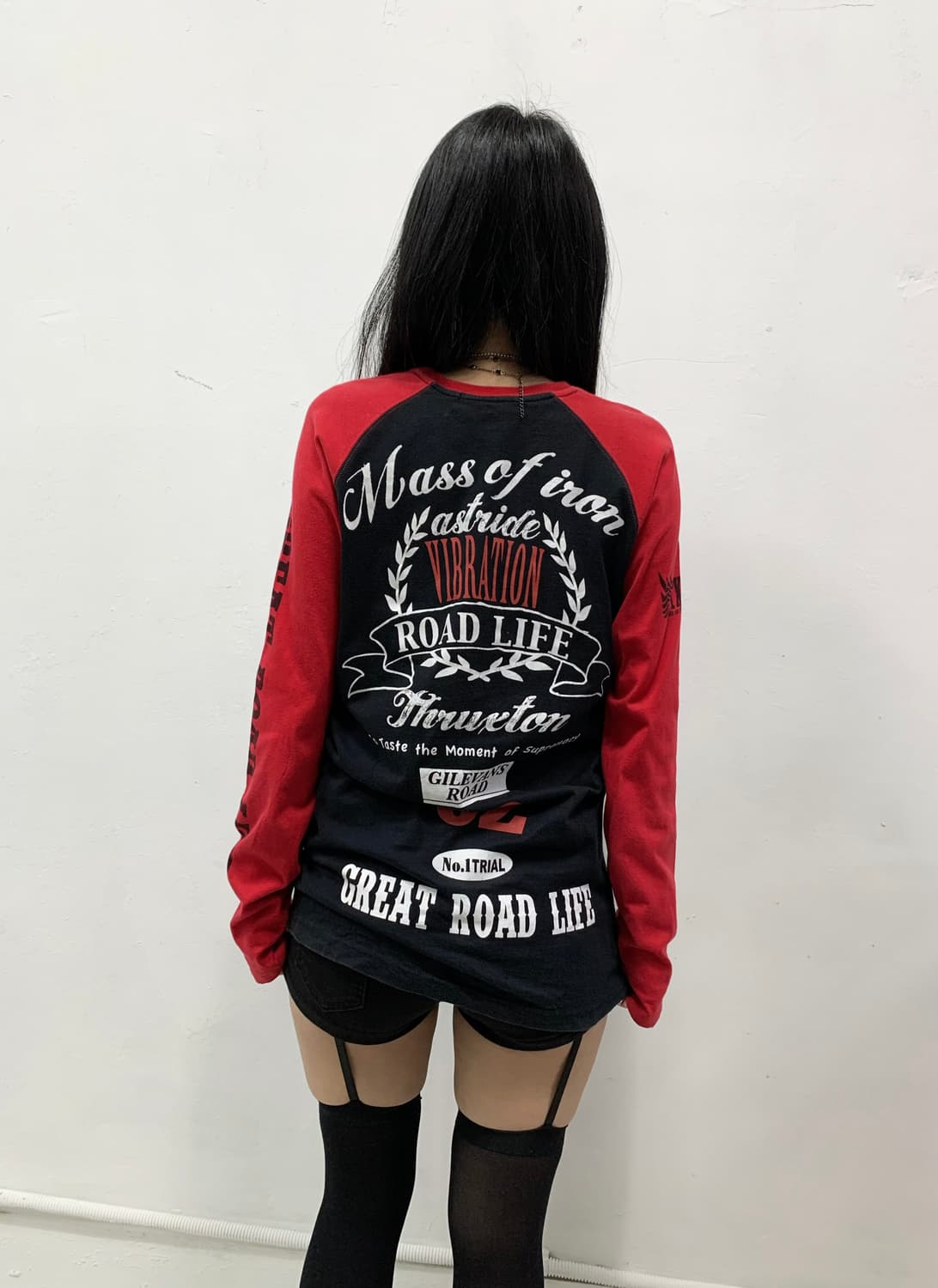 [THRUXTON] 펑크 y2k 날개 배색 롱슬리브 상품이미지3