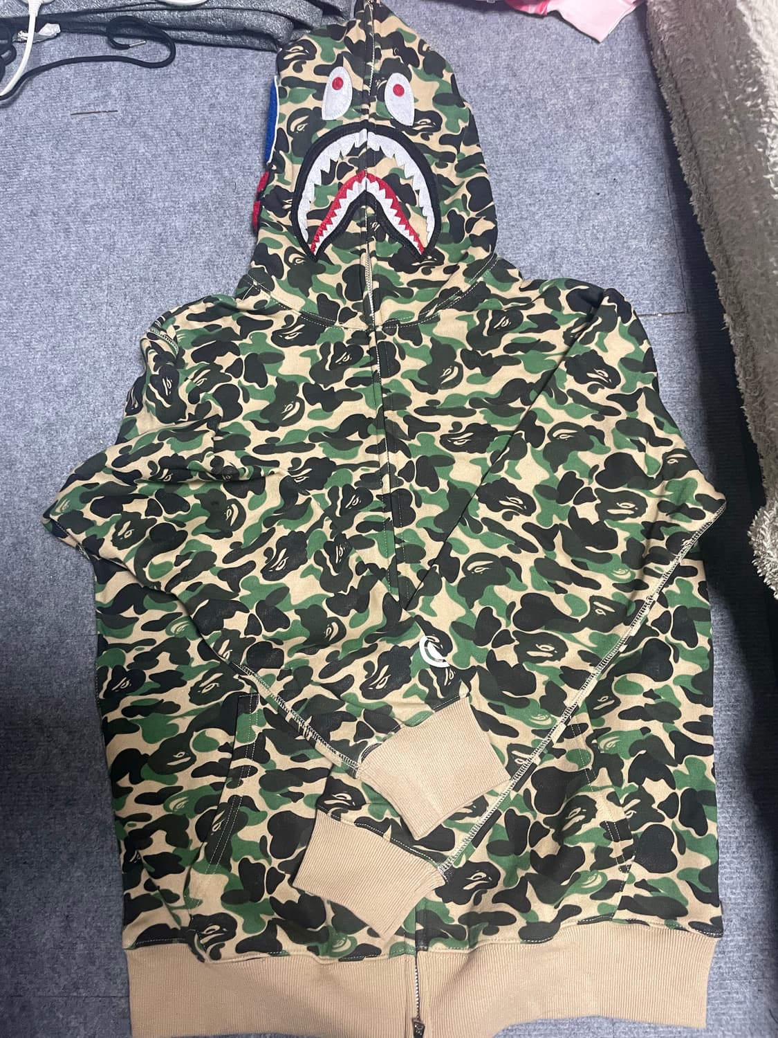베이프 그린 카모 후드집업 상품이미지2