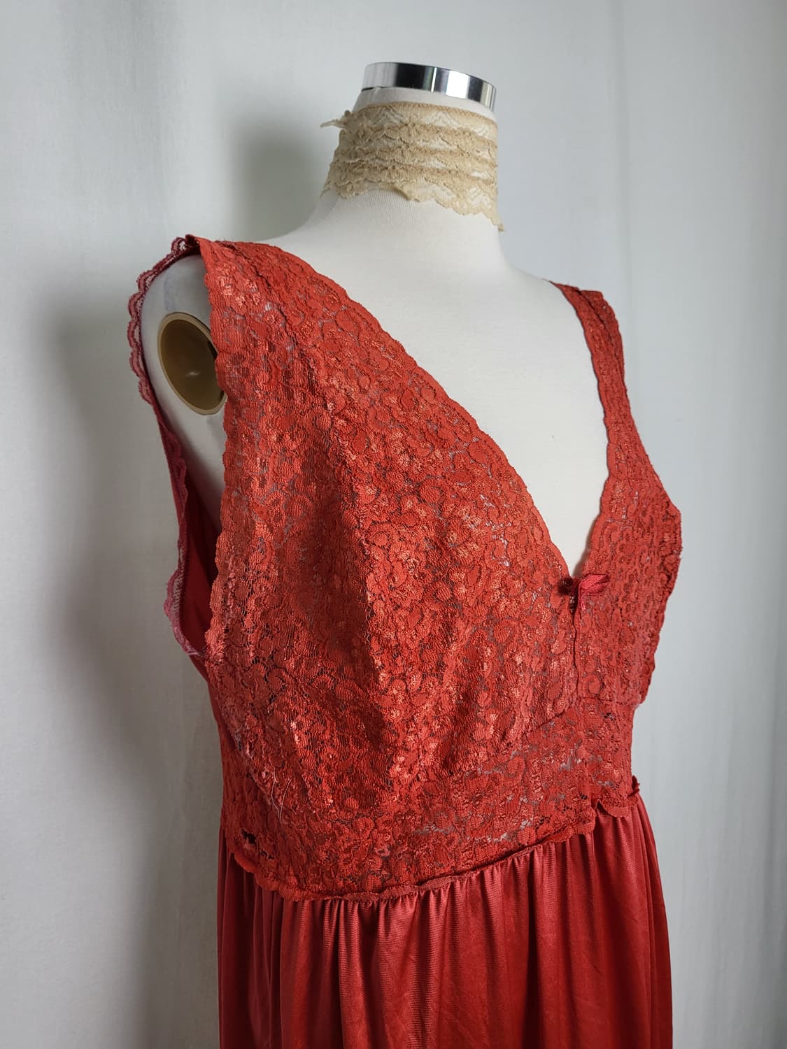 빈티지 딥 레드 슬립 드레스 상품이미지3