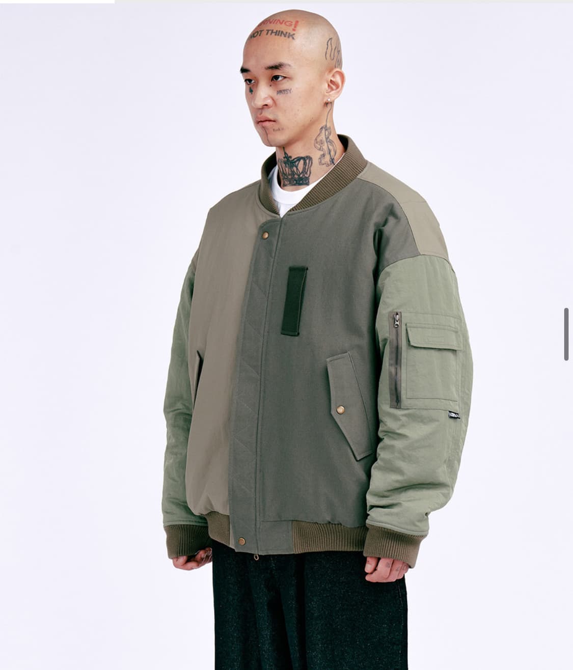 아조바이아조 나일론 믹스드 봄버 ma-1 마원 자켓 XL 상품이미지4