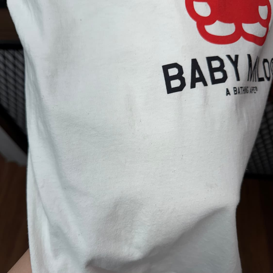 00s 베이프 베이비 마일로 빅 로고 링거 롱슬리브 화이트 상품이미지9