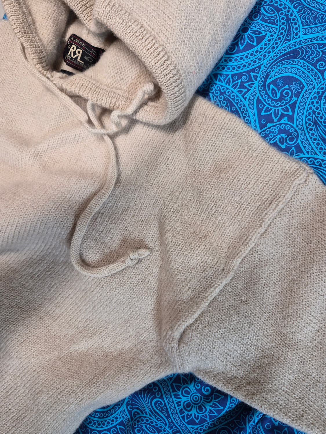 90's RRL(Double RL) Wool Knit Hoodie [L] 상품이미지4