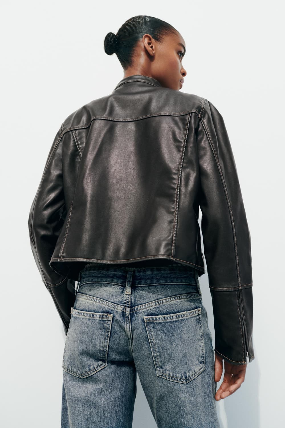 zara 자라 디스트레스드 레더 이펙트 자켓 상품이미지4