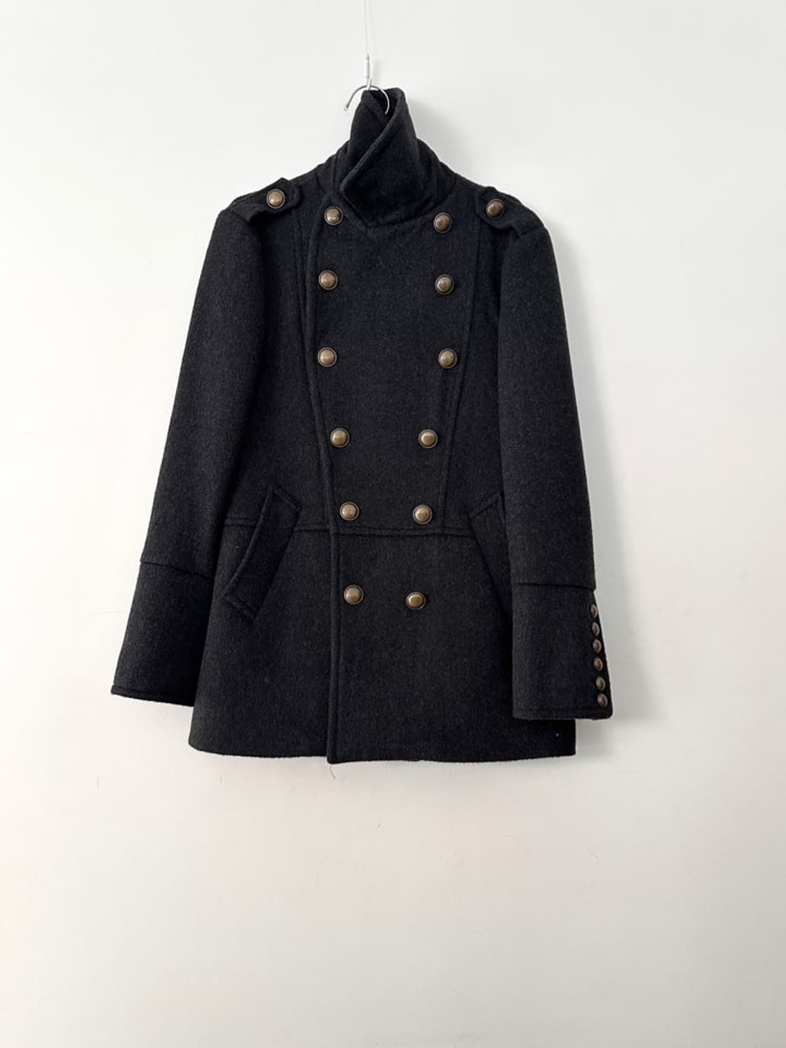 Epaulet double breasted half coat 상품이미지3