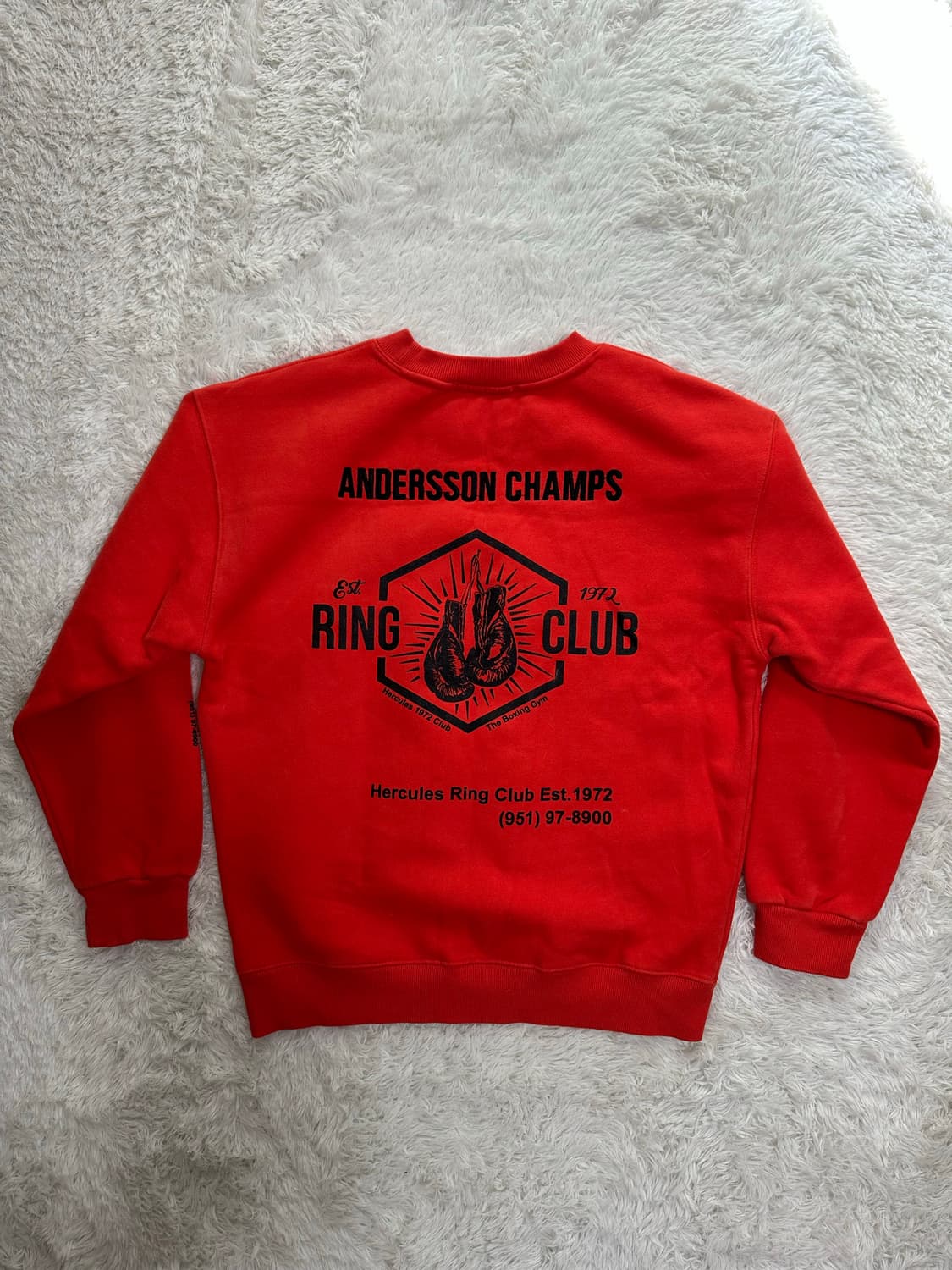 앤더슨벨 Ring Club 레드 맨투맨 S 상품이미지1