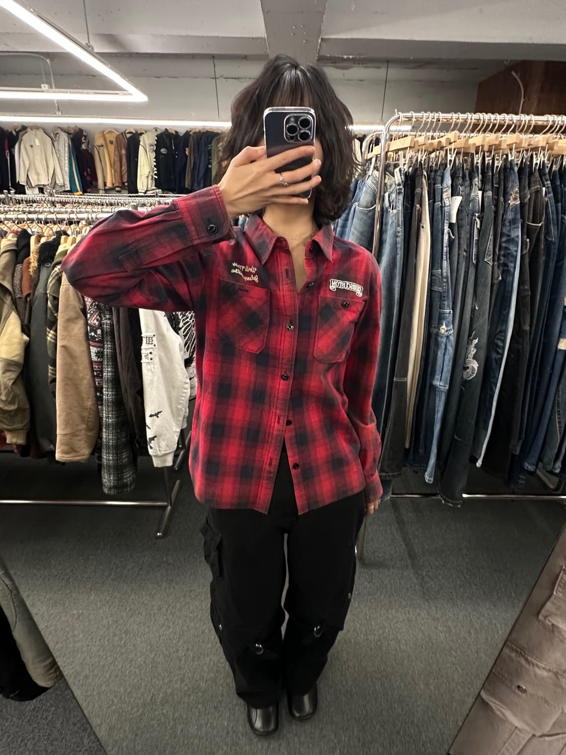 4)Rise Ward 빈티지 버건디 플란넬 셔츠 상품이미지1