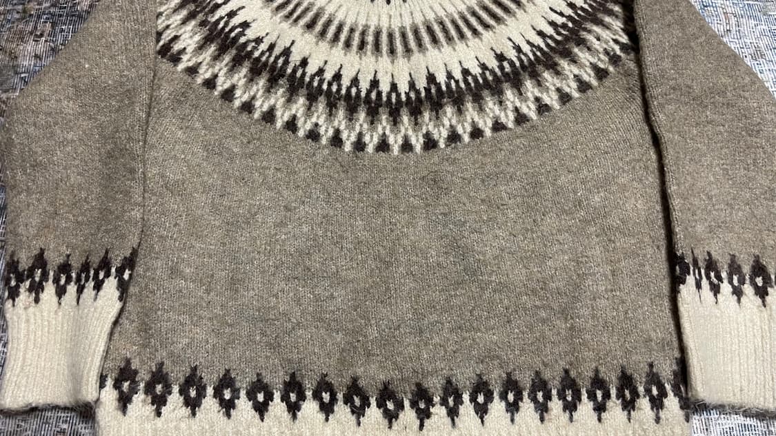 JPN 일본 빈티지 노르딕 페어아일 보헤미안 패턴 요크 니트 스웨터 상품이미지6