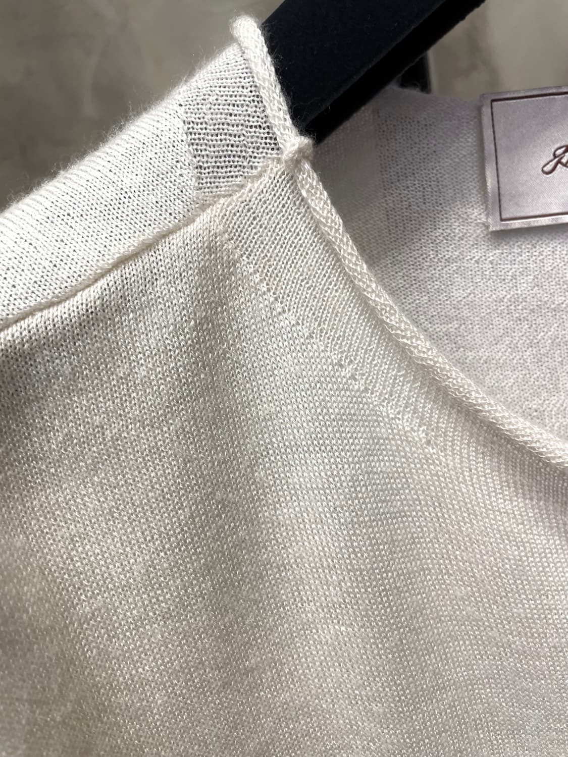 몽골 실크 캐시미어 크림색 블라우스 66~77 상품이미지4