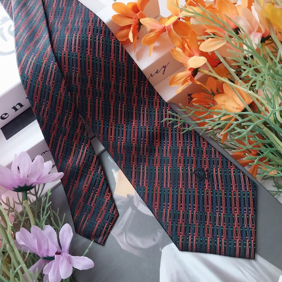 크리스찬 디올 실크 와인 패턴 넥타이 8.3cm A+~A등급 K1453
 상품이미지3