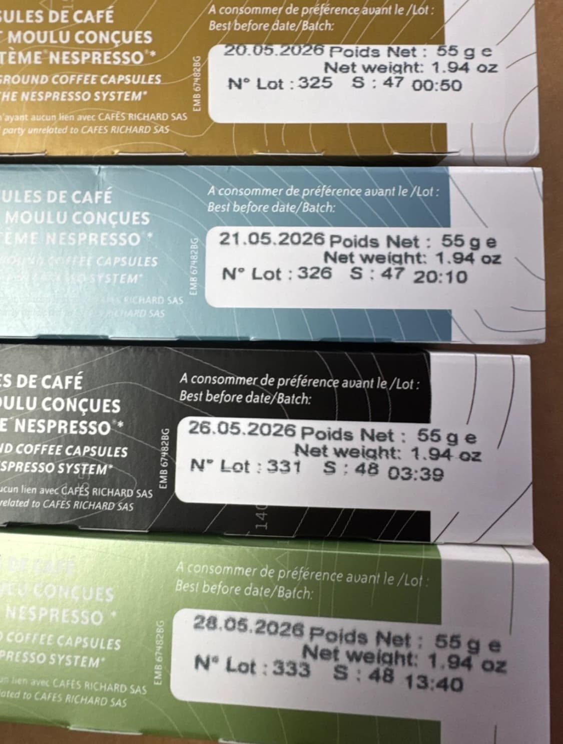 프랑스카페 리차드 네스프레소 캡슐 원두 4종 일괄 상품이미지3