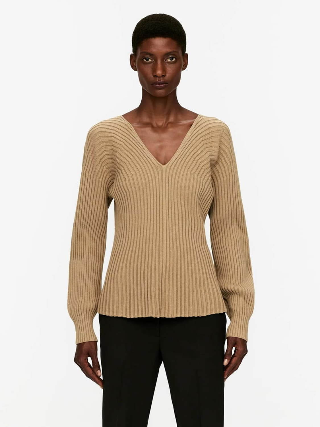 M) 아르켓 코튼 브이넥 니트 베이지 상품이미지7