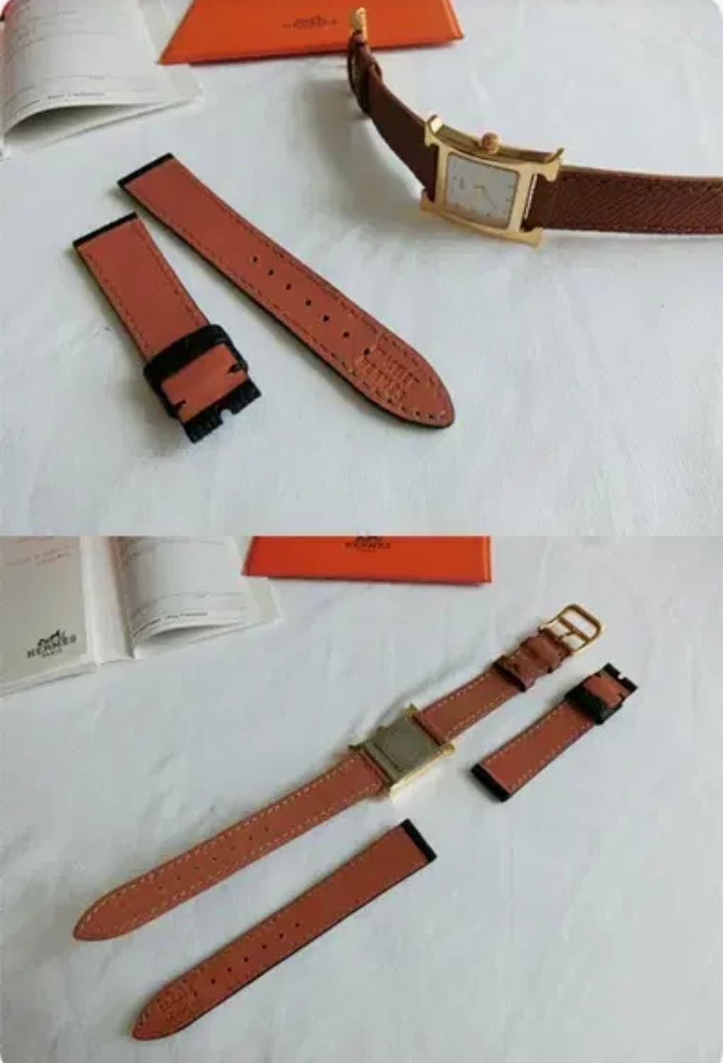 에르메스 H아워 1.201 금장 여성용 쿼츠 PM 스몰 사이즈 상품이미지6