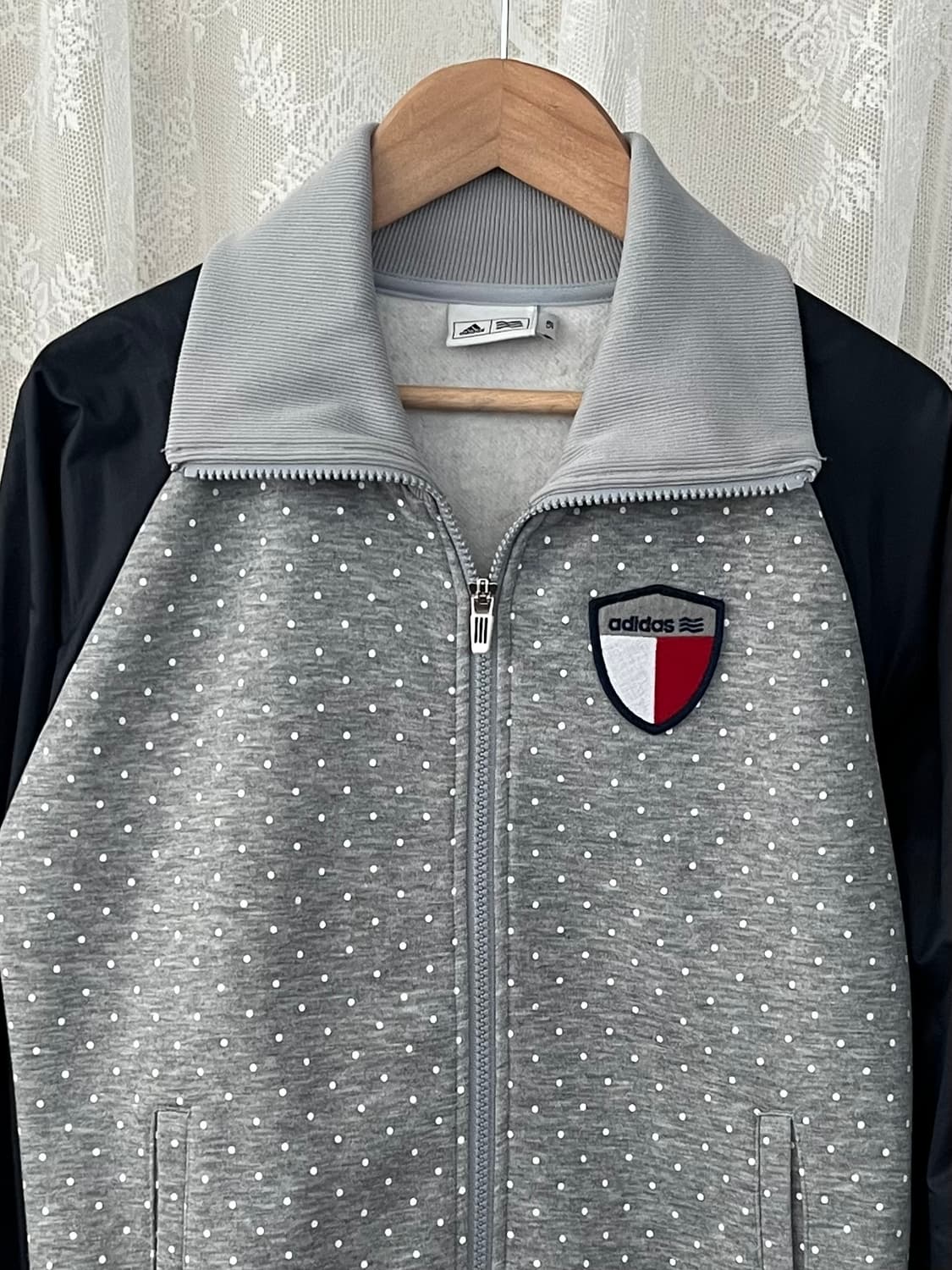 S) 아디다스 도트 기모 집업 자켓 상품이미지3