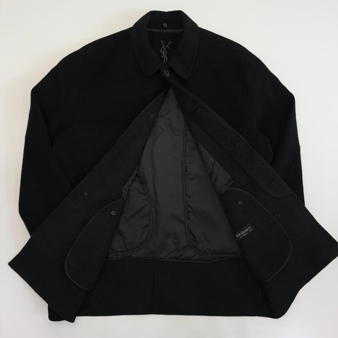 Yves Saint Laurent  입생로랑 블랙 카라 울 코트 상품이미지2