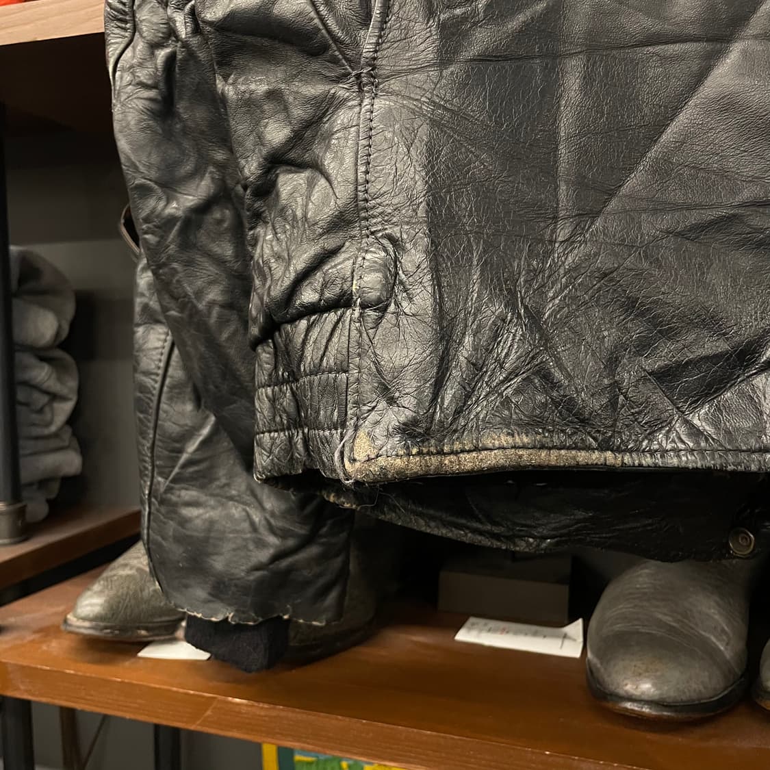 70s Taylor's USA 폴리스 가드 유니폼 헤비 레더 자켓 상품이미지8