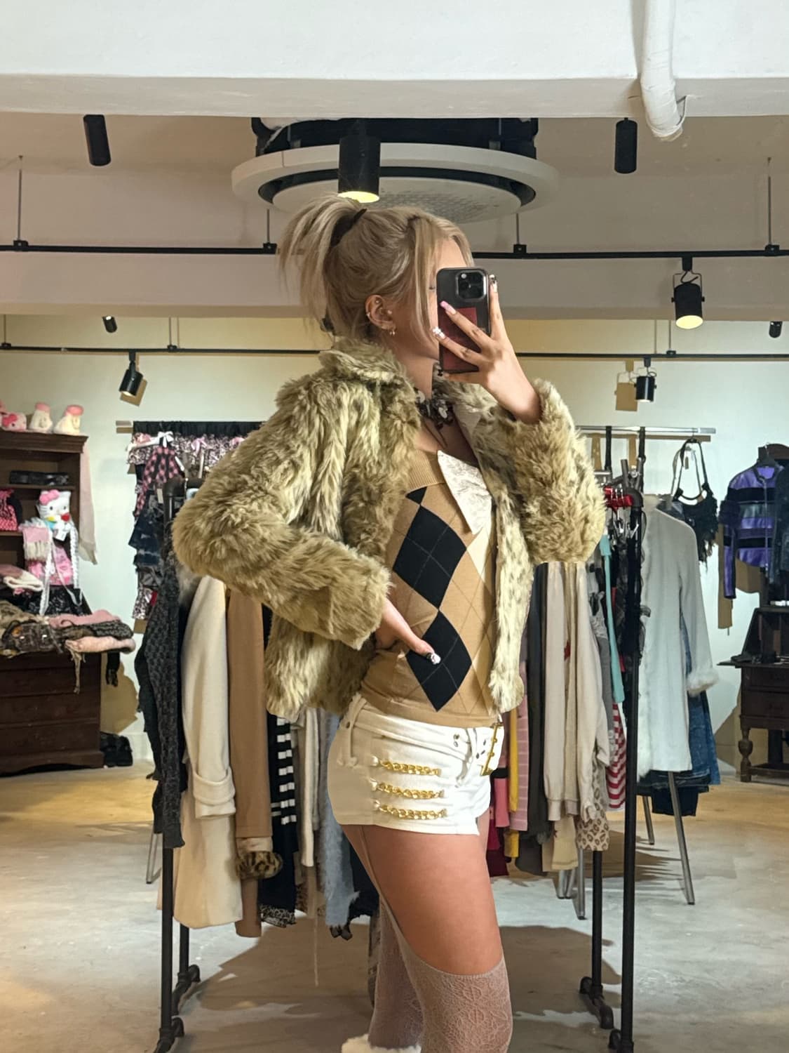 레오파드 퍼자켓 상품이미지7