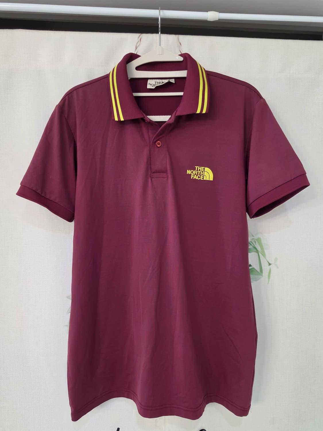 95)노스페이스 화이트라벨 카라 반팔티 버건디 상품이미지1