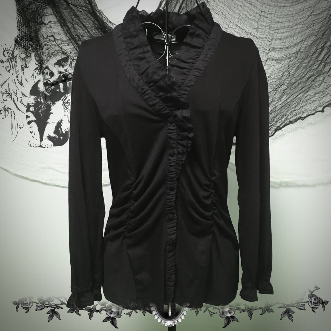 Bon Sens goth frill lace detail cardigan 상품이미지1