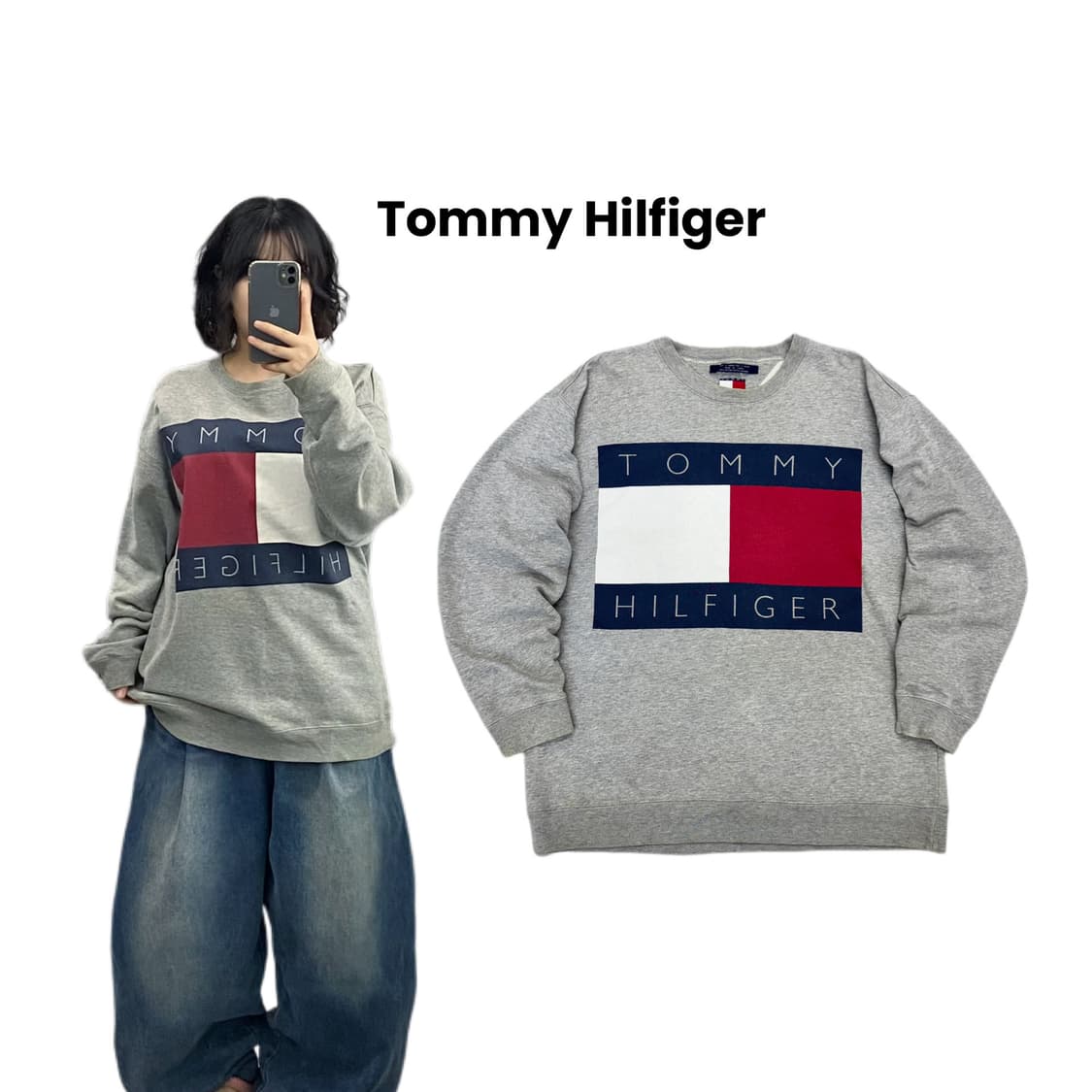 타미힐피거 90s 빅로고 올드스쿨 맨투맨 상품이미지1