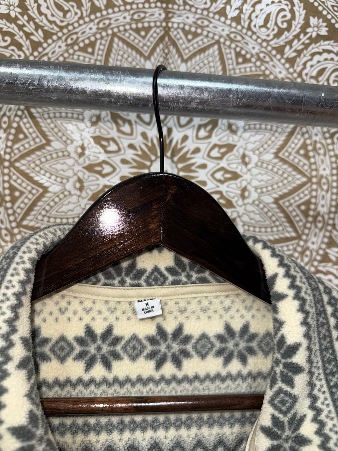 유니클로 에스닉 화이트그레이 후리스 상품이미지5